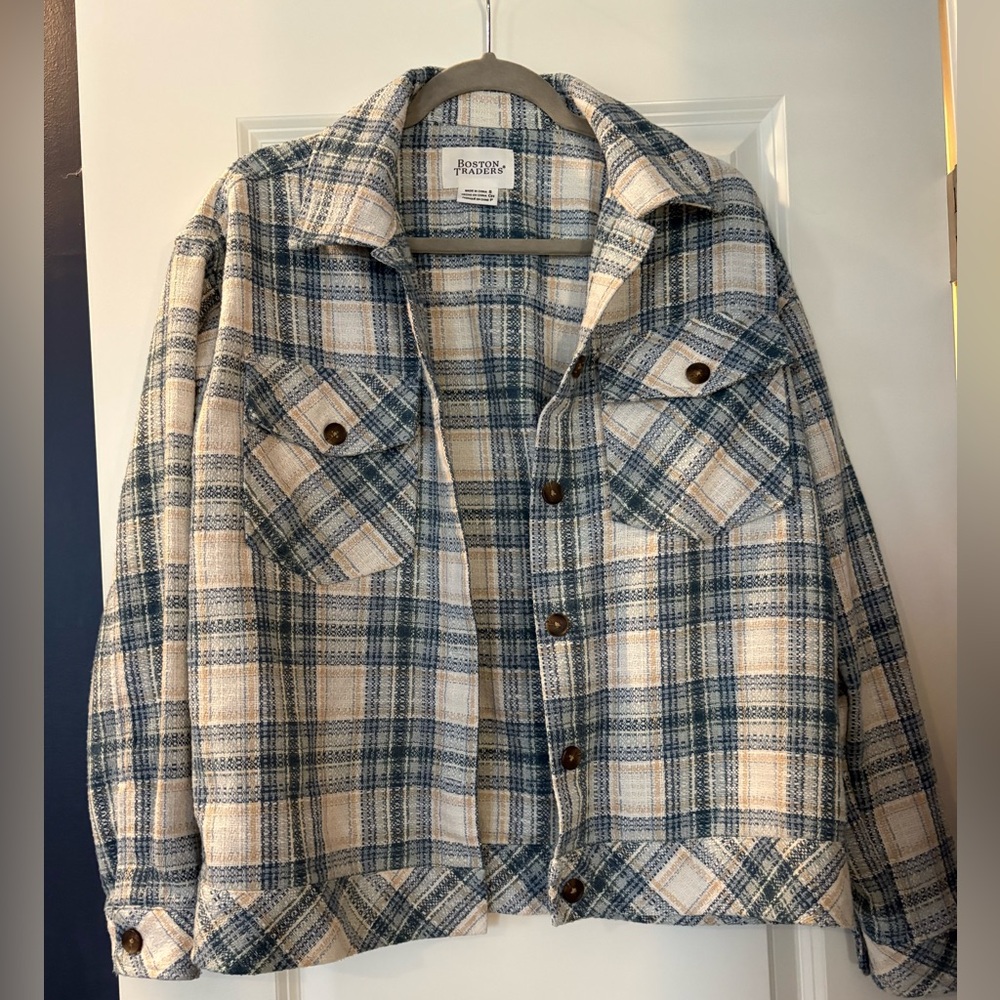 Boston Traders Blue and Cream Plaid jacket size small